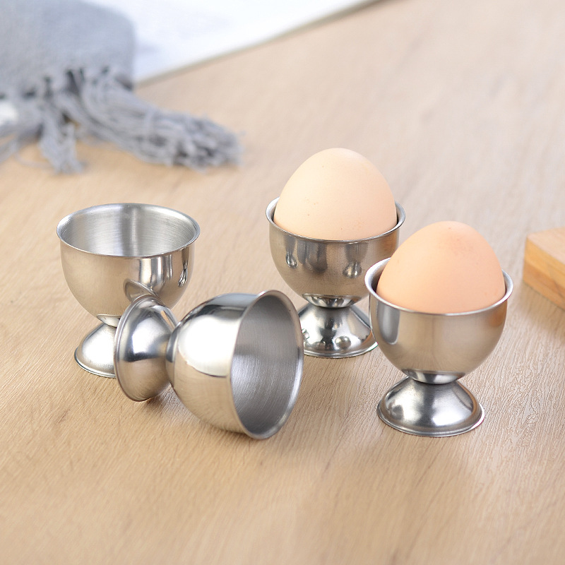 Soporte para huevos de acero inoxidable creativo tipo copa para huevos utensilio de mesa multifunción