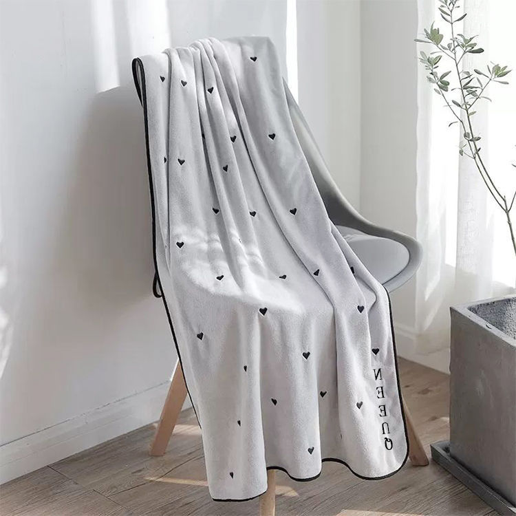 ins style love bath towel strong absorbent Korean cute female student adult can wrap long bath towel