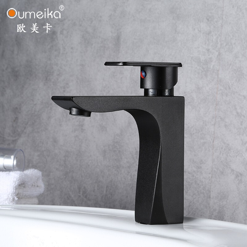 Factory black single hole space aluminum hot and cold bathroom faucet bathroom wash basin wash basin basin faucet Factory black single hole space aluminum hot and cold bathroom faucet bathroom wash basin wash basin basin faucet