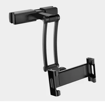 Cross-border car lazy mobile phone bracket tablet drama support frame 360-degree aluminum alloy rear telescopic bracket (Car phone holder) - black-aluminum-alloy-pb-45b