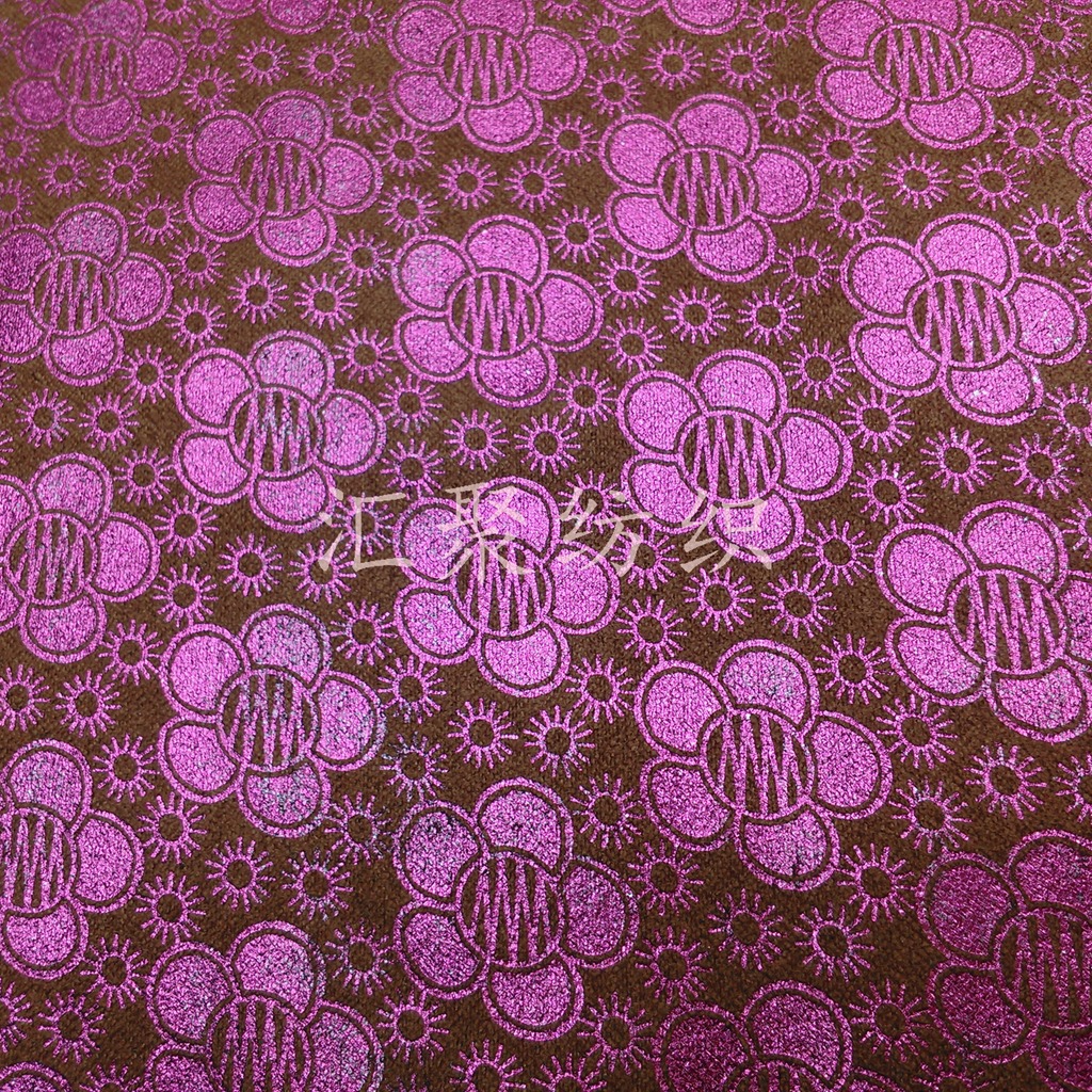 麂皮绒烫金面料 小花朵烫金布 烫金面料