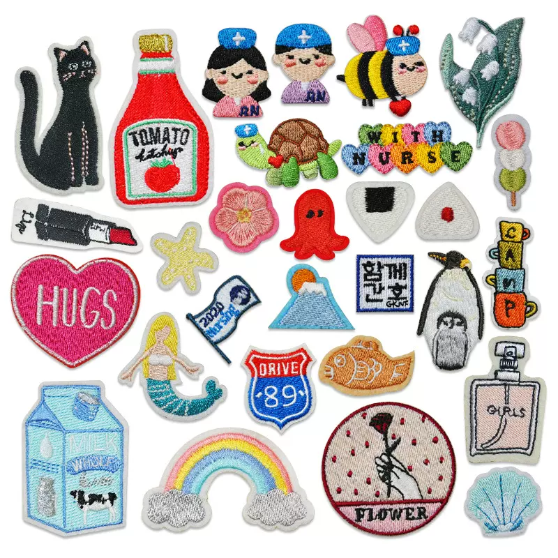 远大电脑绣花自粘款卡通爱心动物花朵布贴刺绣布贴辅料贴布补丁贴