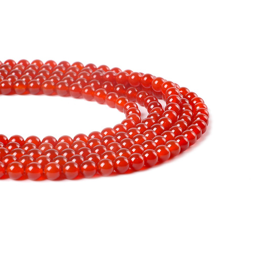 Natural Red Agate Bead DIY Jewelry Accessories Agate Round Beads String Bracelet Semi-Finished Wholesale