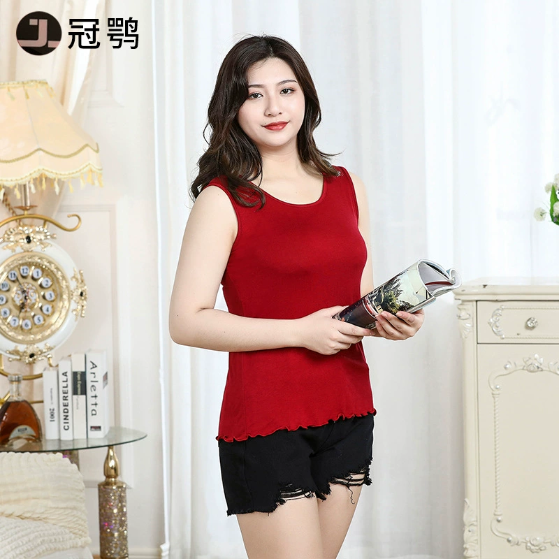 Жилет Женский приталенный модальный жилет-вспышка в Корейском стиле, без рукавов больших размеров, базовый внутренний топ