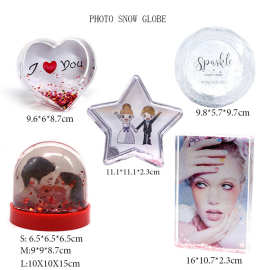 厂家直供创意亚克力塑料相框水球摆件桌面饰品客厅小摆件生日礼品