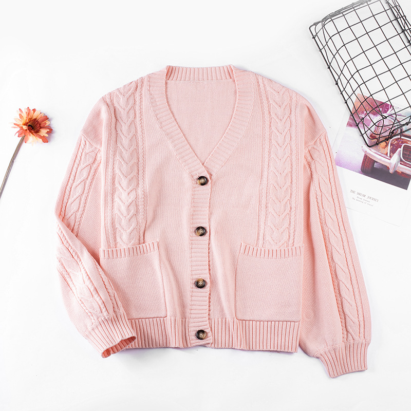 新款JK制服毛衣 多色宽松麻花棉针织加厚毛衣学院风日本开衫 现货