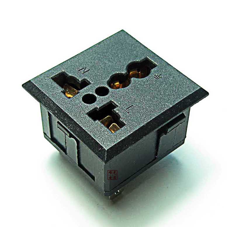 SS-801 通用型面板卡位式机柜电源PDU插座焊接机柜母座国内禁用