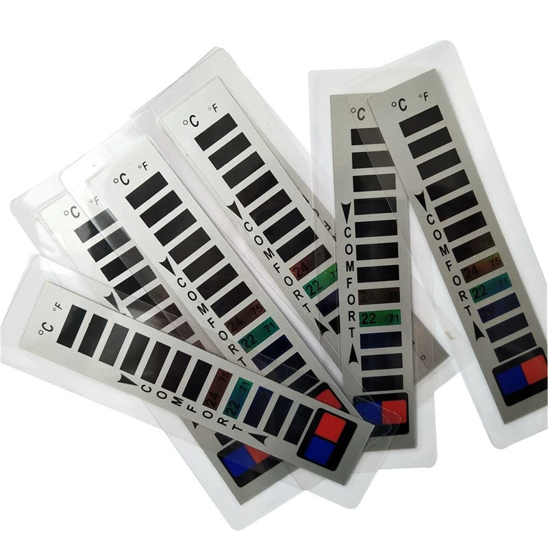 Красно-синяя сетка аксессуары для одежды термометр пластиковый уплотнитель твердой пленки ЖК-термометр для изменения цвета термометр можно шить