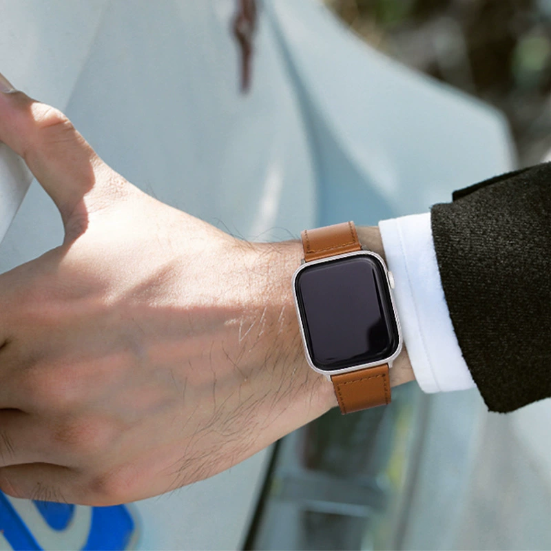 Ретро-браслет для Apple Watch совместимый с кожаным ремешком iWatch, пряжка