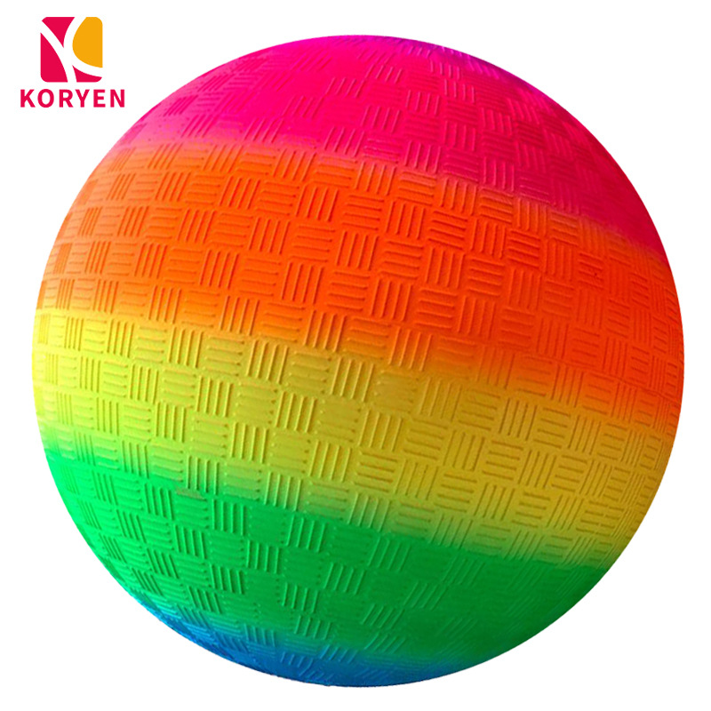 工厂直销环保材料pvc球过美欧16p玩具皮球8.5寸180克彩虹球操场球