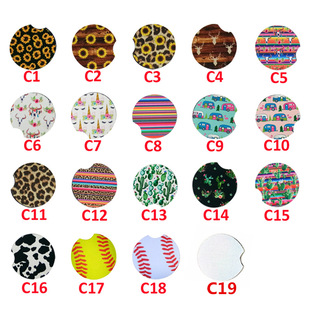 Ready Stock Car Coasters Factory Wholesale Diving Material Car Coaster Coasters Can Be Customized with Zhi Cross-Border Hot Selling
