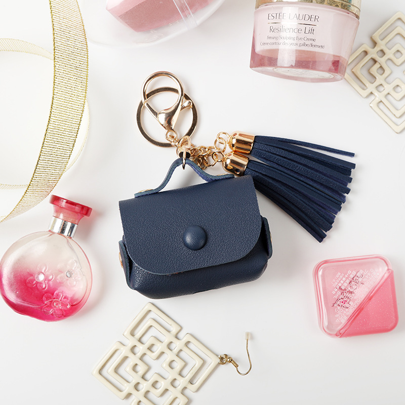 Bolso de cuero de la borla de las ventas directas de la fábrica para el caso del auricular de los airpods de Apple