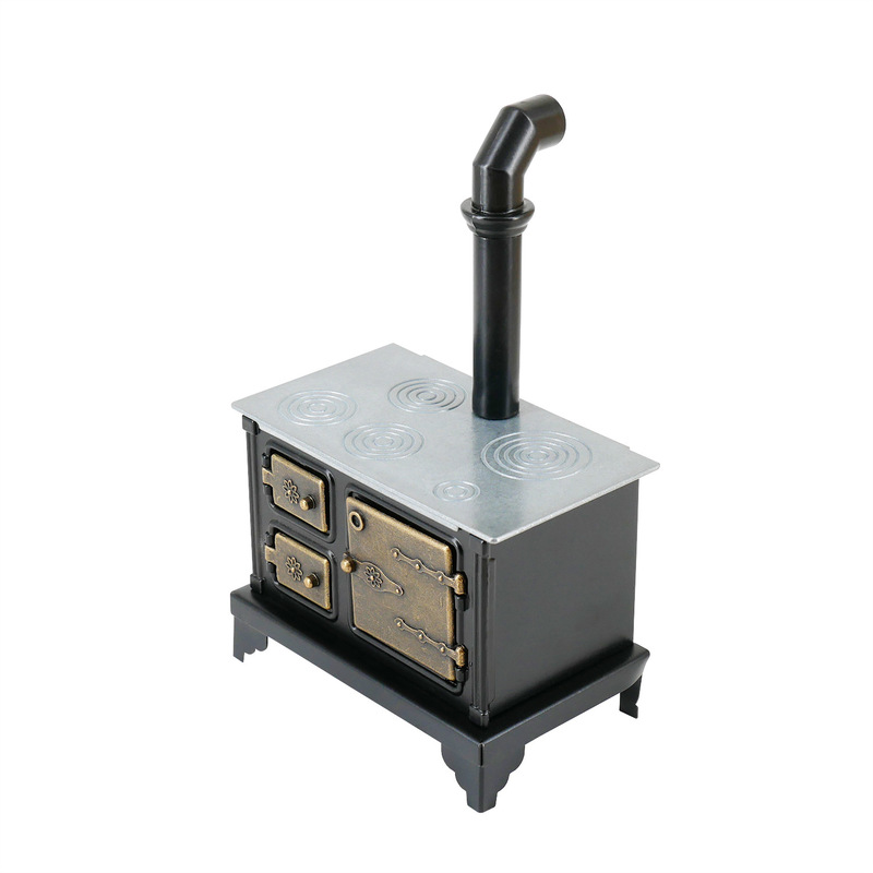 12 Points Doll House Ob11 Doll House Mini Furniture Model Wrought Iron Stove Long Chimney