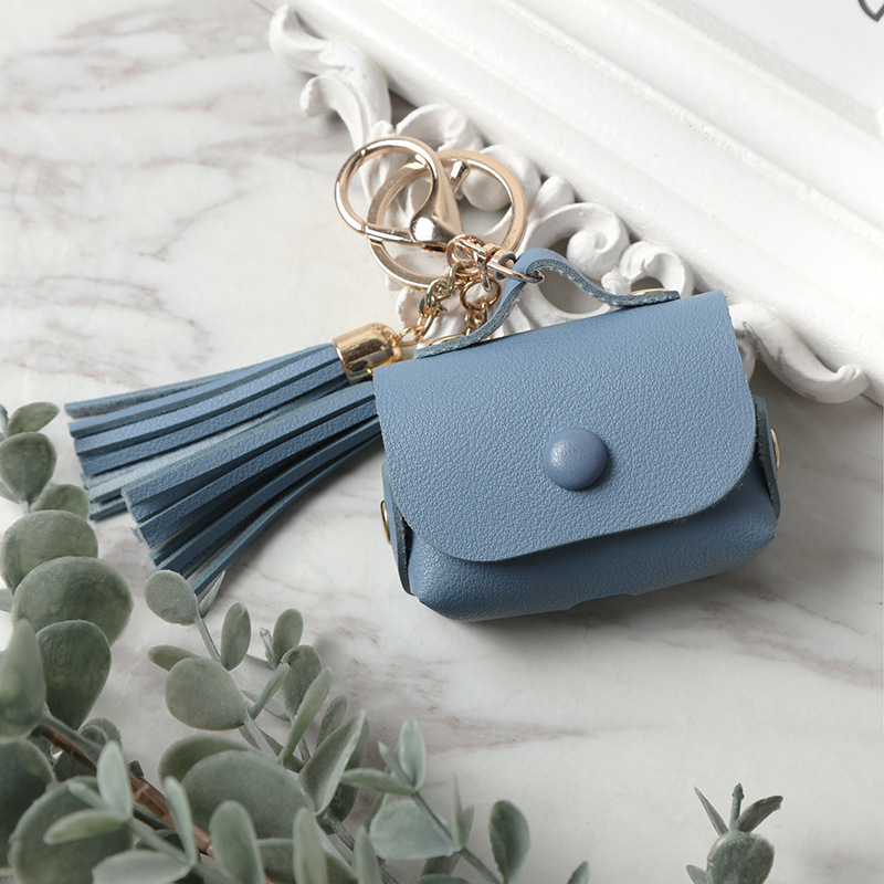 Bolso de cuero de la borla de las ventas directas de la fábrica para el caso del auricular de los airpods de Apple