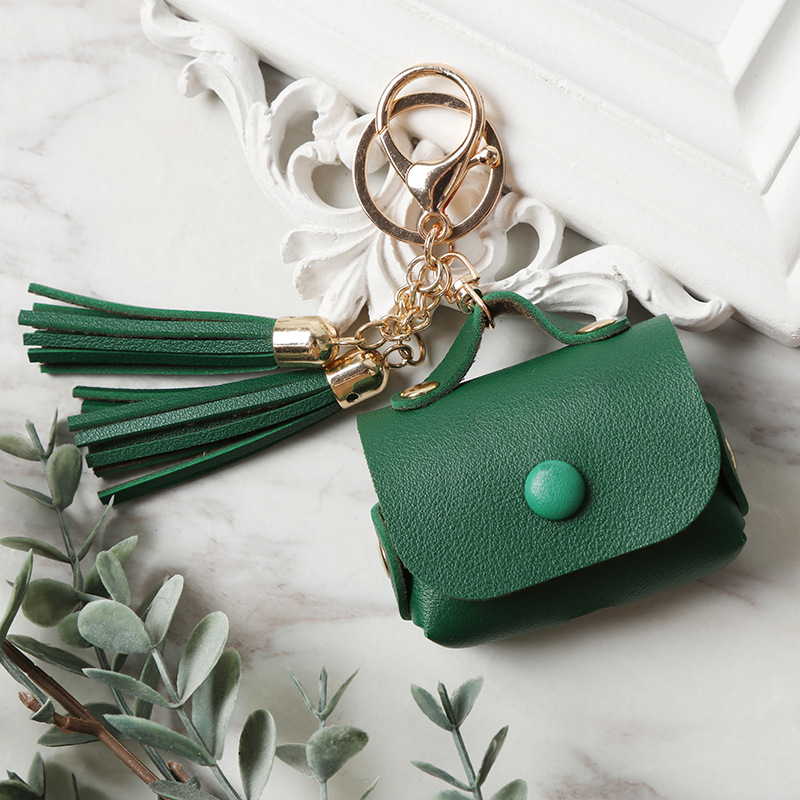 Bolso de cuero de la borla de las ventas directas de la fábrica para el caso del auricular de los airpods de Apple