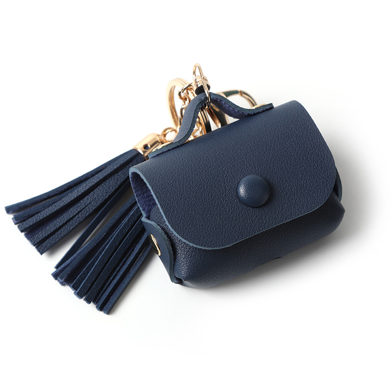 Bolso de cuero de la borla de las ventas directas de la fábrica para el caso del auricular de los airpods de Apple