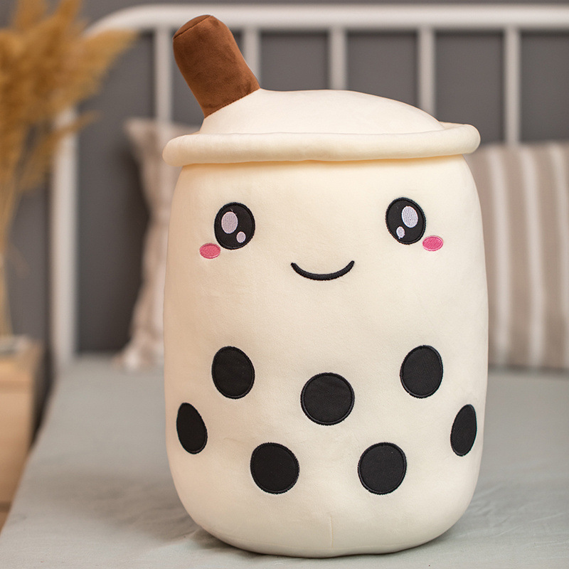 Creativo fruta leche té dibujos animados almohada divertido juguete de peluche dormir perla leche taza de té muñeca regalo de la muñeca