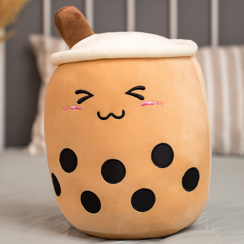Creativo fruta leche té dibujos animados almohada divertido juguete de peluche dormir perla leche taza de té muñeca regalo de la muñeca