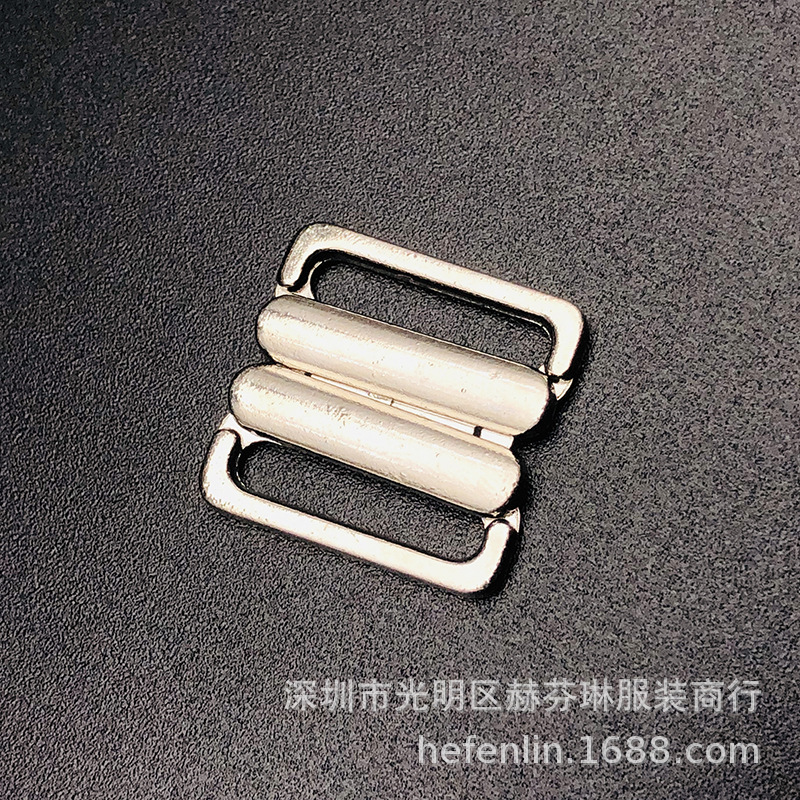 电镀金属锌合金材质文胸情趣内衣前置对扣压扣前扣内径1.5cm现货