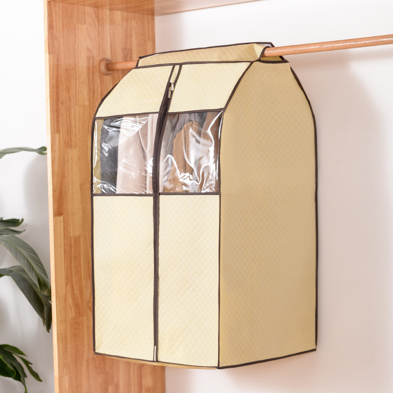 Bolsa de polvo tridimensional cubierta de ropa bolsa de ropa traje doméstico bolsa de almacenamiento transparente abajo chaqueta cubierta de polvo capa colgante bolsa