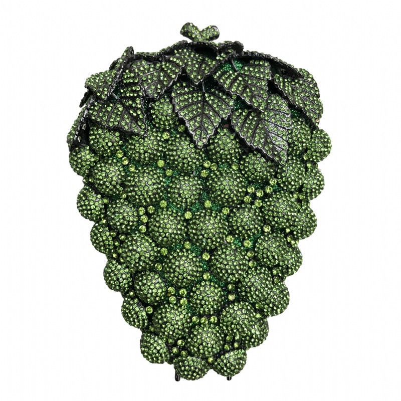 Grape cristal embrague de grape bolsas de cena con diamantes huecos llenos de diamantes vestido de fiesta bolsas de mano