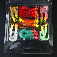 软虫软饵假饵硅胶鱼饵鱼钩加长鱼钩鱼饵铅头钩彩色鱼饵