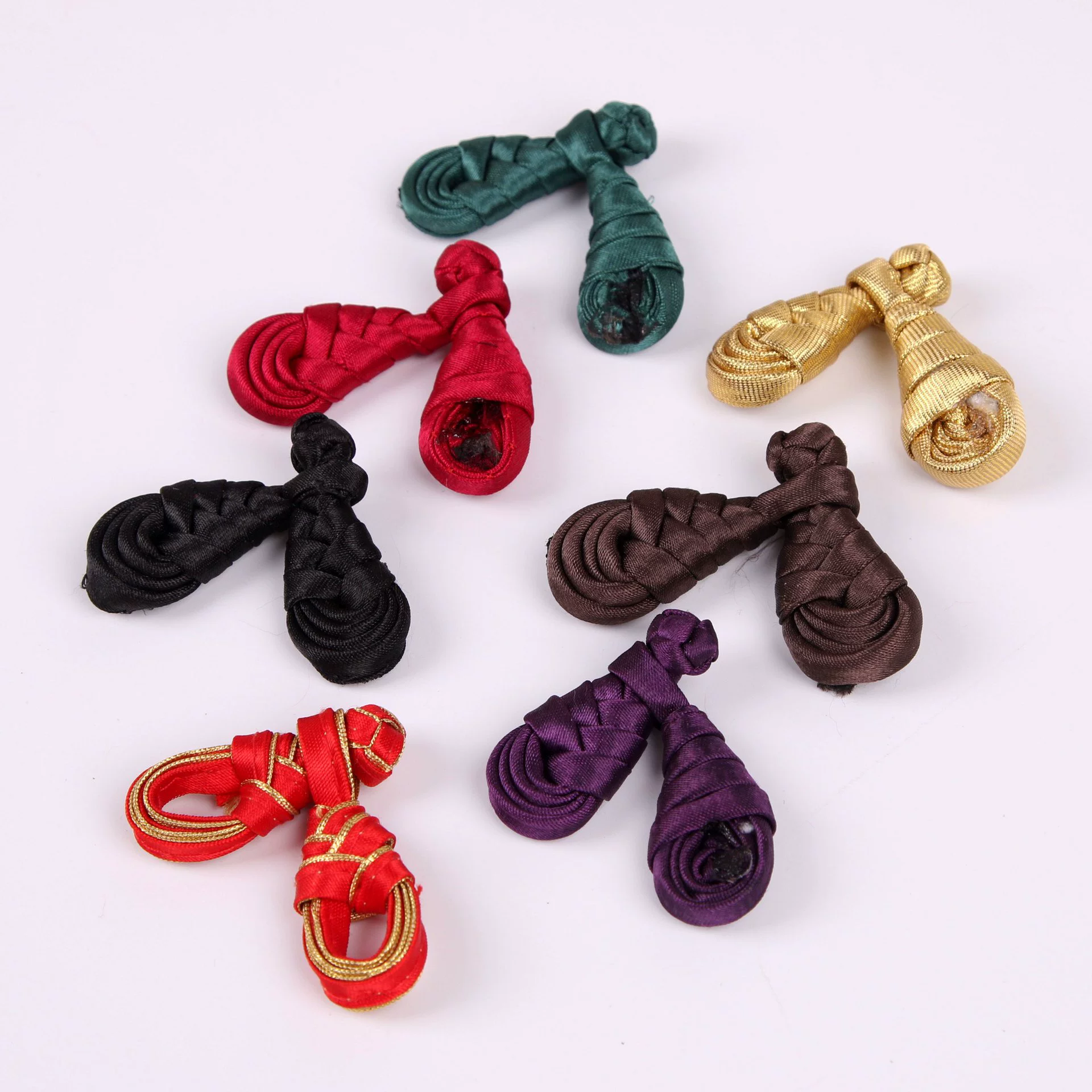 Ткань для платья Cheongsam Tang ручной работы, пуговицы, цвет, пять атласных кроличьего уха, женские тканые пуговицы, винтажные пять атласных