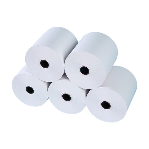 Factory direct supply 75*75 double-adhesive cashier receipt paper, single-layer pressure-sensitive paper roll, carbon-free pressure-sensitive dot matrix printing paper
