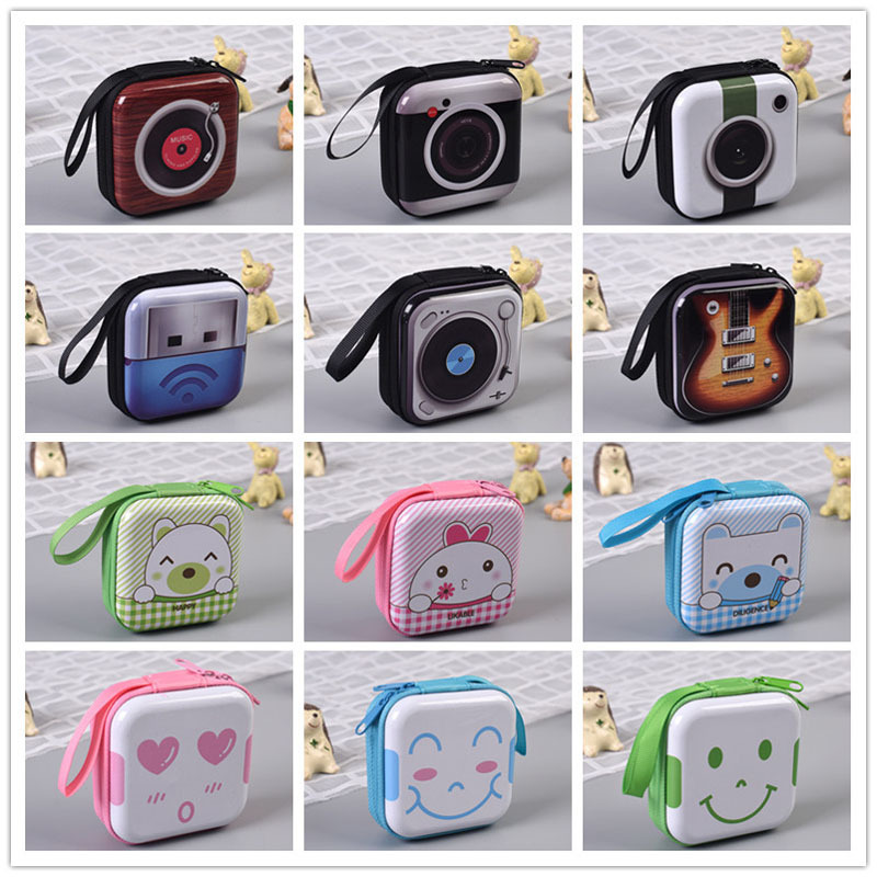 Children's Coin Purse, Square Earphone Zipper Bag, Data Cable Storage Box, Tinplate Coin Purse, Data Cable Storage Box