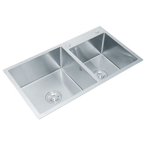 Batch wholesale SUS304 stainless steel sink with thickened manual double basin household kitchen vegetable washing basin countertop dishwashing pool set