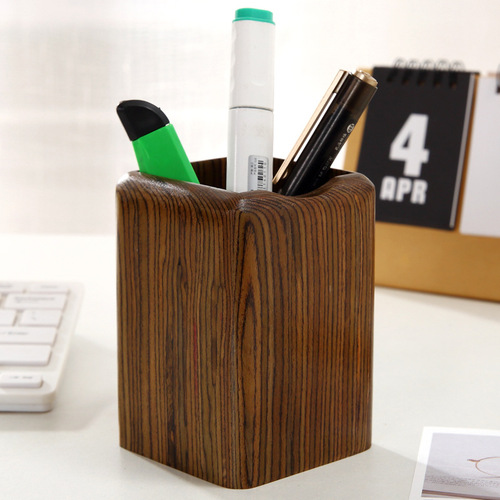 Wooden Creative Desk Organizer Pen Holder Office Student Stationery Pen Box Wooden Pen Stand Desk Organizer Box