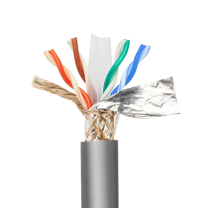 Manufacturer wholesale shielded network cable Category 5e double shielded oxygen-free copper finished network cable Multi-strand pure copper network jumper