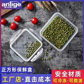 普业工厂直销塑料透明密封盒辅食盒正方形收纳盒子饭盒批发