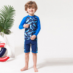 2020 children's swimsuit split baby long-sleeved sun protection medium and large children's wetsuit quick-drying warm hot spring boys' swimsuit