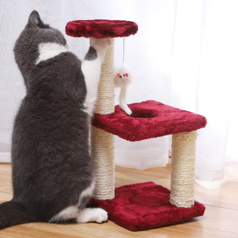 Venta directa de fábrica, marco de escalada para gatos, columna de agarre para gatos de sisal de tres capas, garra de molienda para gatos pequeños y medianos, tabla de agarre para gatos, juguete al por mayor