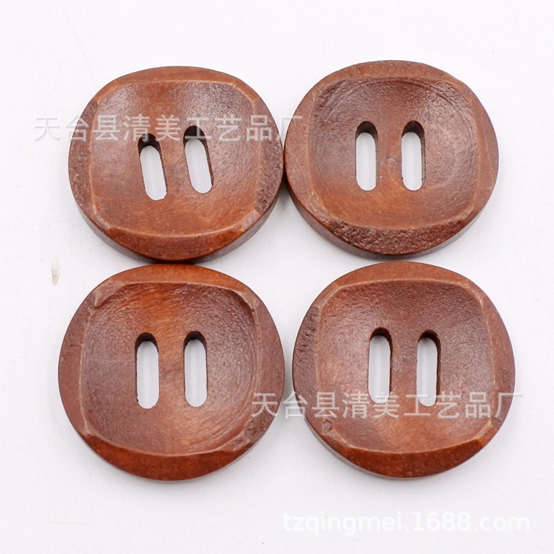 Manualidades decorativas de madera de bricolaje 3cm retro marrón abrigo botón cortavientos de madera 10 por paquete