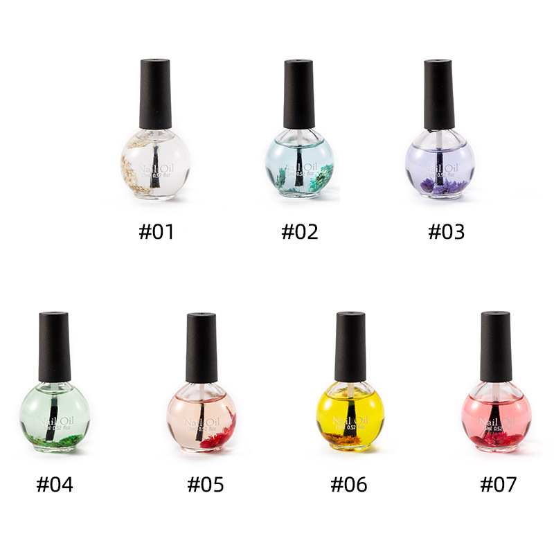 Concubina de uñas aceite de Nutrición de flores secas 15ML Cuidado del borde de las uñas Aceite hidratante anti-púas aceite de Nutrición de flores secas