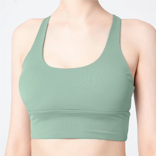 Cross back shaping European and American push-up sports bra, cloud-like breathable fitness large size yoga bra with thin straps for women