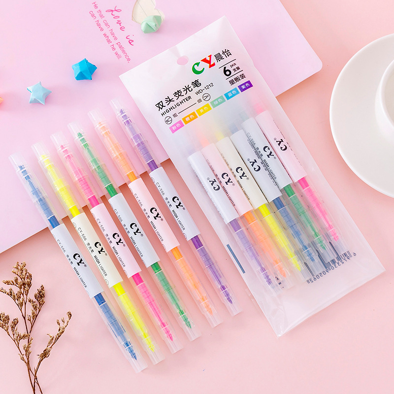 Double-ended highlighter (pack of 6)