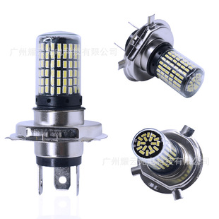 ���Sֱ����܇���12-80V H4 3014SMD 144��LED Ħ��܇늄�LED�F��