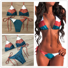 2019 AliExpress bikini set women's split swimsuit European and American foreign trade stitching bikini
