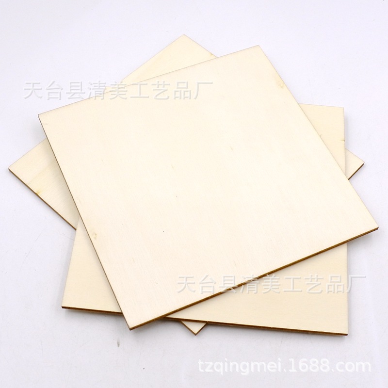 12,7*12,7 cm tronco cuadrado de ángulo recto hoja de madera de bricolaje hoja de madera 36 piezas por paquete