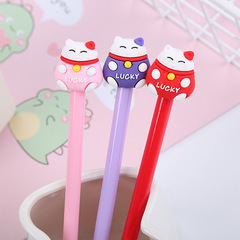 Cute kitten gel pen creative stationery student exam black water pen cat cartoon pen signature pen wholesale