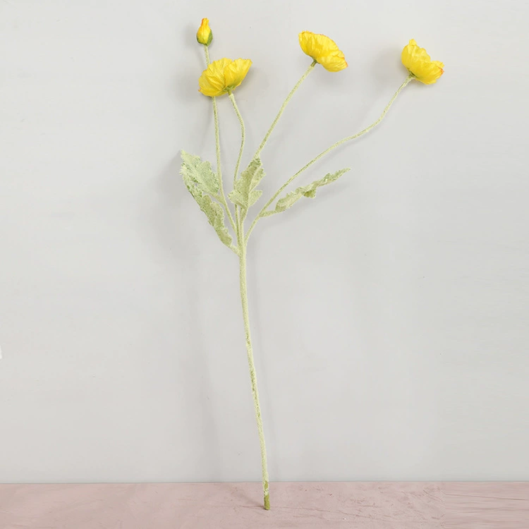 Model decorative simulation fake flower planting Mao Yumei living room simulation planting hair 4 -headed poppy flowers