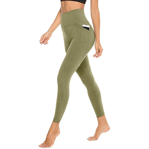 European and American Sports Trousers, Summer Women's Fitness Outdoor Sports High-Waisted Tight Side Pockets Yoga Pants