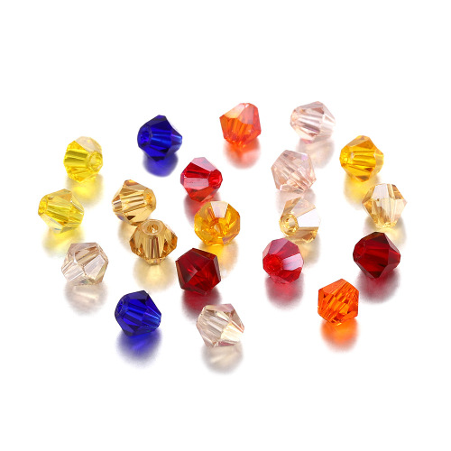 DIY jewelry beads loose beads rhombus 4mm clear glass crystal beads jewelry beading materials jewelry accessories