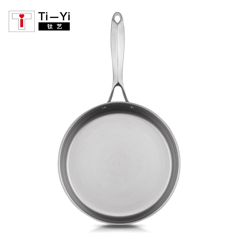 Ti-Yi Титановая композитная Сковорода из чистого титана Сковорода с антипригарным покрытием Сковорода для стейка Сковорода для яиц 24 см без покрытия