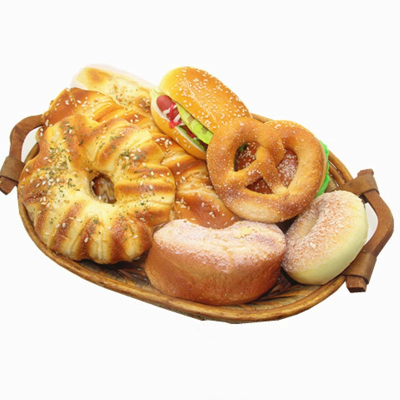 Макет жареного мясного рожка хлеба PU-маска украшения дома мягкие реквизиты для фотографии выпечки витрин