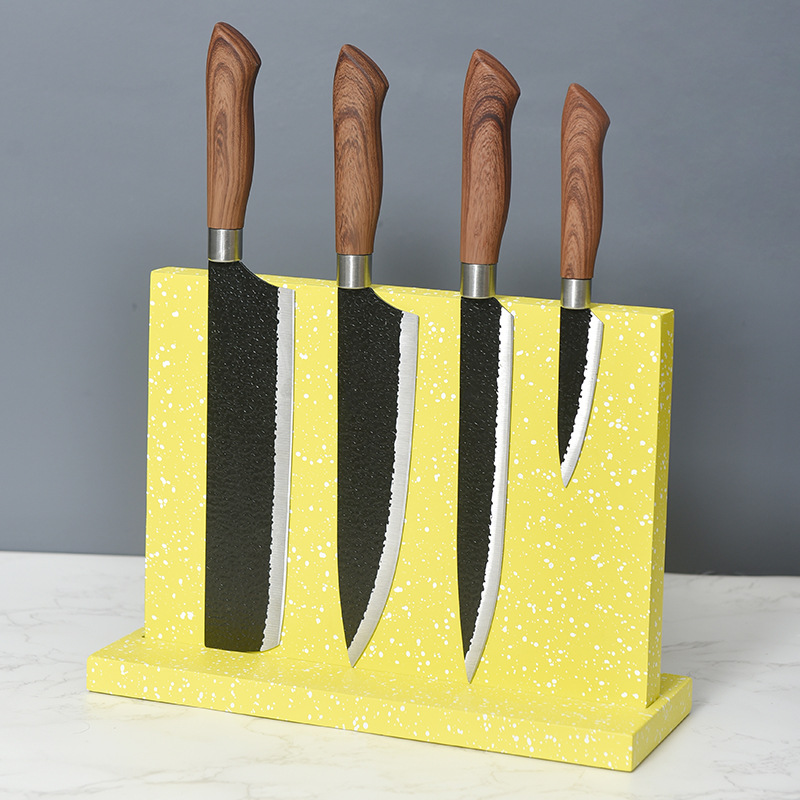 Soporte de cuchillo de cocina magnético de doble cara de bambú estante de almacenamiento de cuchillo doméstico multifuncional soporte de exhibición de cuchillo magnético