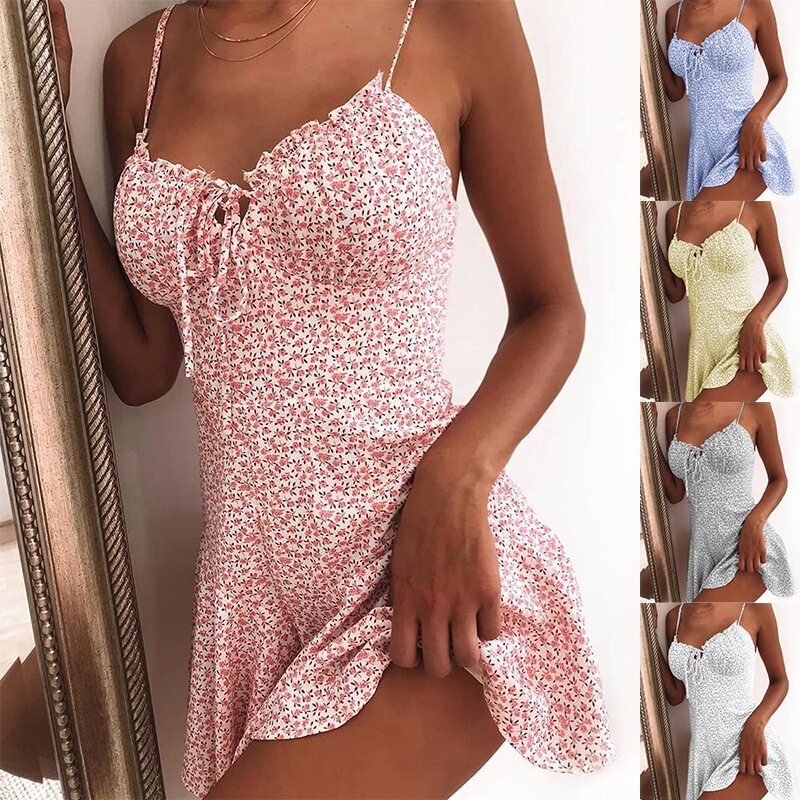 2024 Summer Cross-Border Amazon Temu Independent New Hot Selling Sexy Floral Suspender Dress 0708 2024 Summer Cross-Border Amazon Temu Independent New Hot Selling Sexy Floral Suspender Dress 0708
